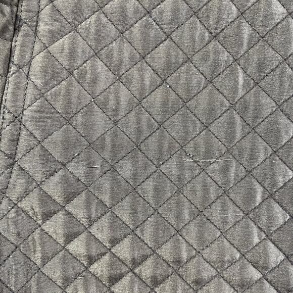 PATTY KIM JACKET WOMENS LARGE BROWN 100% SILK QUILTED BUTTON MOCK NECK - Picture 7 of 10